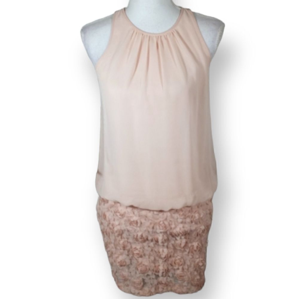 Aidan Mattox Soft Blush Sleeveless Mini Dress